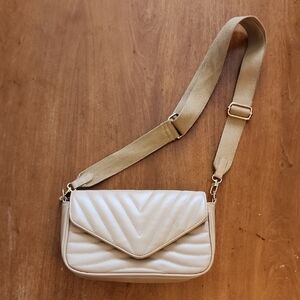 Amazon Cream Quilted Crossbody Bag